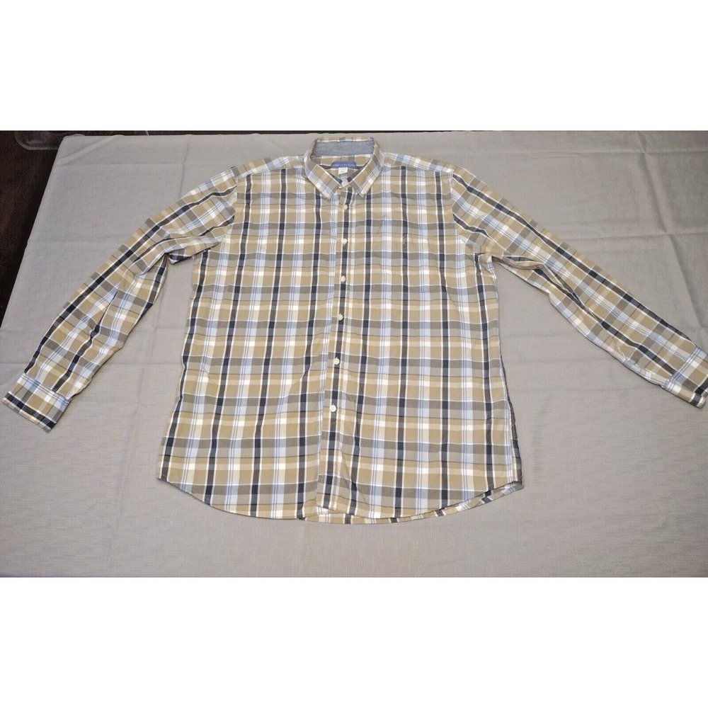 Simply Styled Mens Button-Front Long Sleeve Shirt Size XL Plaid style Multicolor